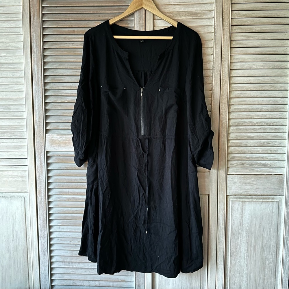 Torrid 3/4 length sleeve black georgette